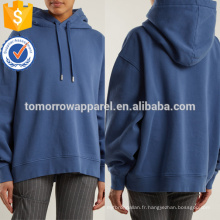 Sweat-shirt à capuche en coton bleu foncé OEM / ODM Fabrication en gros de mode femmes vêtements (TA7015H)